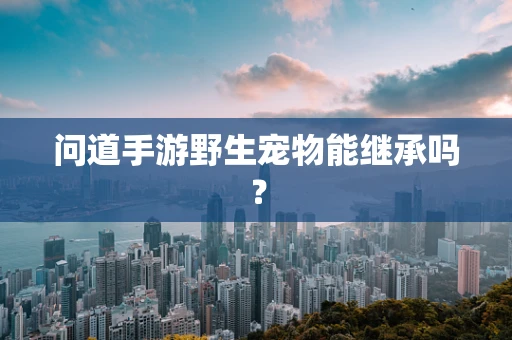 问道手游野生宠物能继承吗？