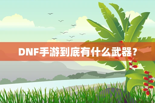 DNF手游到底有什么武器？