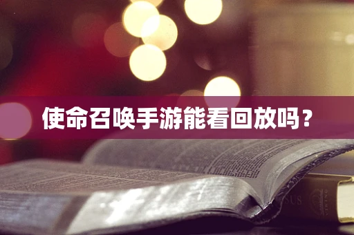 使命召唤手游能看回放吗？