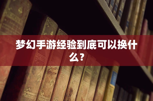 梦幻手游经验到底可以换什么？