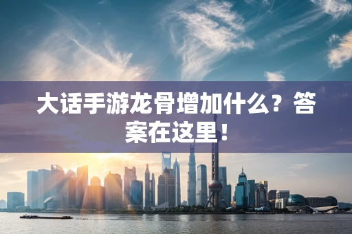 大话手游龙骨增加什么？答案在这里！