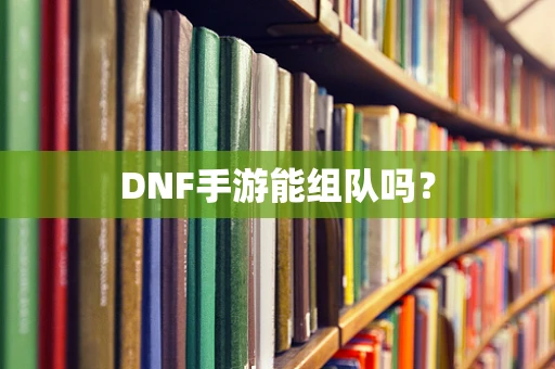 DNF手游能组队吗？
