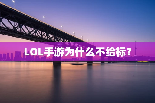 LOL手游为什么不给标？